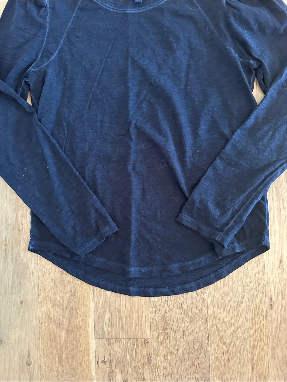 Veronica Beard Navy Puff-Sleeve Long Sleeve Top - Picture 3 of 3